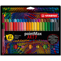 STABILO pointMax ARTY Nylon Tip Writing Pen - Wallet of 42 - Assorted Colours